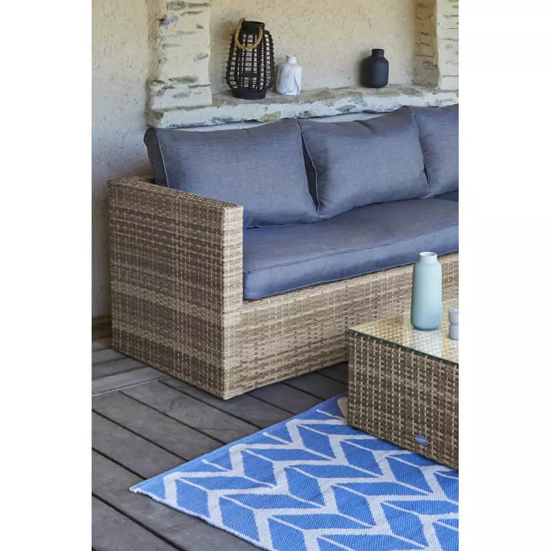 BAVARO corner garden furniture in woven resin 5 places