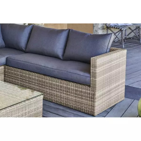BAVARO corner garden furniture in woven resin 5 places
