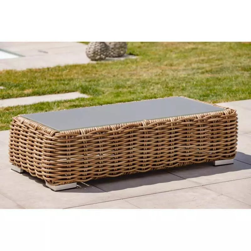 Low Borabora 6-seater garden furniture in woven resin