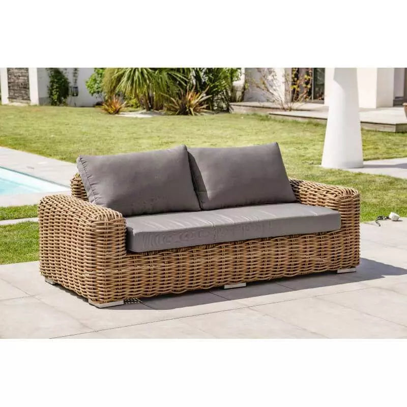 Low Borabora 6-seater garden furniture in woven resin